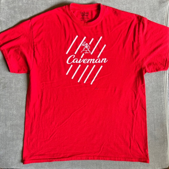 Gildan Other - vintage Gildan shirt mens XL red white Cave city cavemen school tee y2k sports